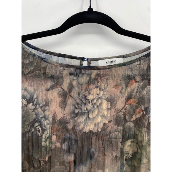 Whimsigoth Sheer moody Floral Print witchy dark cottage fairy Top boho Small - Picture 8 of 11